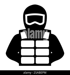 Un'icona di protezione del corpo, un'armatura Illustrazione Vettoriale