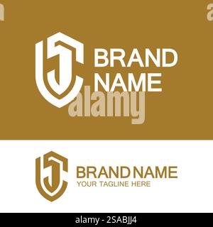 Logo CS o logo SC. Logo Creative Letter CS o SC monogram forma a scudo. Illustrazione Vettoriale