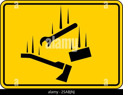 Cartello di avvertenza, simbolo di caduta materiali Illustrazione Vettoriale