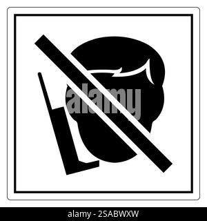 Illustrazione con segno non è consentito l'uso del telefono Illustrazione Vettoriale