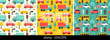 Giocattoli Design senza cuciture con giocattoli per bambini e bambine giocattoli per bambini nell'illustrazione Cartoon Flat Illustrazione Vettoriale