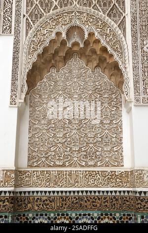 Madrasa Ben Youssef (medersa), Marrakech, Marocco Foto Stock