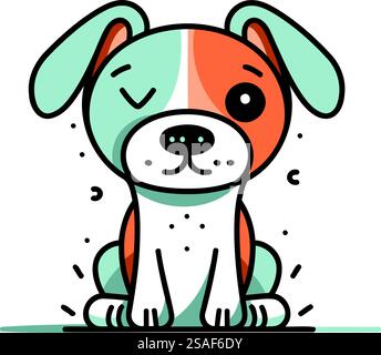 Cane carino. Illustrazione vettoriale in stile line art. EPS 10 Illustrazione Vettoriale