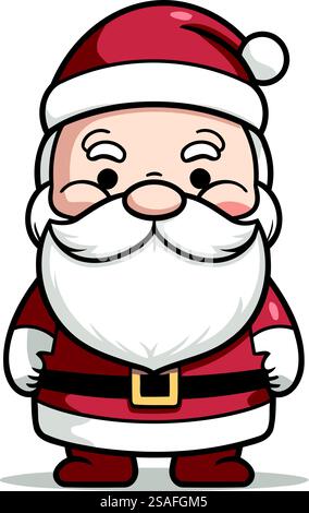 Illustrazione vettoriale del personaggio dei cartoni animati natalizi di Babbo Natale Illustrazione Vettoriale