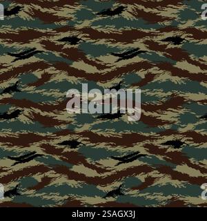 Tigerstripe camouflage uniforme, motivo camouflage vettoriale Illustrazione Vettoriale