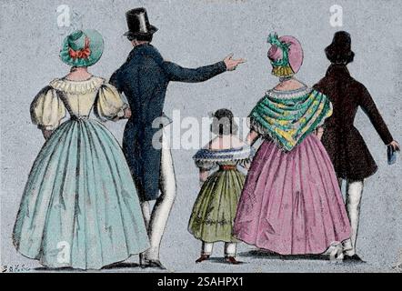 Francia. 1830. Pezzi satirici. Modalità dei tempi. Raccolta del cabinet di stampa. Collezione privata. Journées Révolutionnaires', 1830-1848, París, Foto Stock