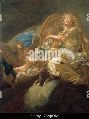 Giacomo del Pò - Re Davide che suona l'Arpa - WGA17985 Foto Stock
