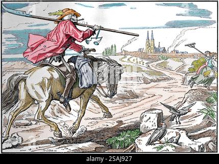 Francia. 1830 Rivoluzione. Incisione satirica di CH. Collette ispirata alle danze della morte del XV secolo, per illustrare i terribili giorni di J Foto Stock