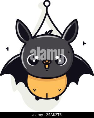 Carina piccola mazza nera. Illustrazione vettoriale su sfondo bianco. Illustrazione Vettoriale