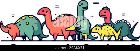 icona del doodle dei cartoni animati dinosauri. illustrazione vettoriale eps10 Illustrazione Vettoriale