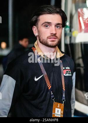 Budapest, Ungheria. 30 gennaio 2025. BUDAPEST, UNGHERIA - GENNAIO 30: Troy Parrott dell'AZ arriva durante la partita di UEFA Europa League tra Ferencvaros e AZ Alkmaar al Ferencvaros Stadion il 30 gennaio 2025 a Budapest, Ungheria. (Foto di ed van de Pol/Orange Pictures) credito: Orange Pics BV/Alamy Live News Foto Stock