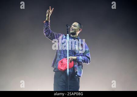 L'artista hip-hop inglese Loyle Carner si esibisce allo Sziget Festival 2023 di Budapest, Ungheria Foto Stock