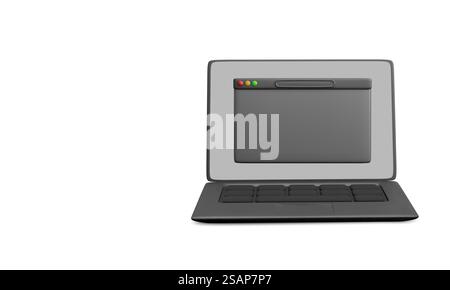 Notebook con modello di finestra del browser Web. Browser Web a schermo vuoto in un design realistico. Illustrazione vettoriale. Illustrazione Vettoriale