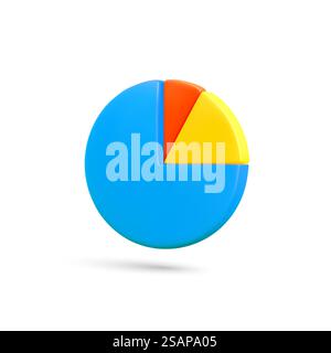 L'infografica 3D Realistic è suddivisa in parti. Condivisione infografica a torta. Icona del grafico aziendale in stile cartone animato. Illustrazione vettoriale. Illustrazione Vettoriale