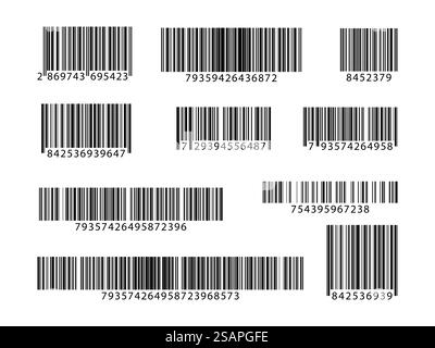 Set di codici a barre. Raccogliere i codici QR. Illustrazione vettoriale. Illustrazione Vettoriale