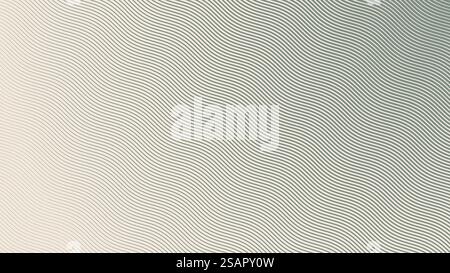 Tratteggio parallelo linee ondulate motivo mezzitoni sfondo Abstract Vector Angled Striped Verde pallido. Trama radiale divergente. Tratti di incisione inclinati per disegni a mezzitoni sfondo grafico neutro. Tratteggio parallelo linee ondulate motivo mezzitoni trama a righe vettoriali astratte Illustrazione Vettoriale