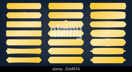 Bandiera islamica. Cornici decorative arabe moderne con testo islamico, design indiano mawlid ramyun. Gruppo vettoriale. Bordi dorati di diversa forma per messaggi o cartellonistica. Modelli arabi. Bandiera islamica. Cornici decorative arabe moderne con testo islamico, design indiano mawlid ramyun. Gruppo vettoriale Illustrazione Vettoriale