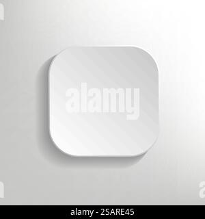 Cornice quadrata bianca con angoli rotondi su parete grigia con ombra. Illustrazione vettoriale EPS10 Illustrazione Vettoriale