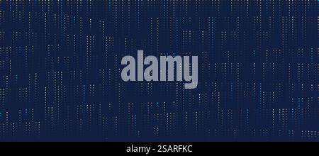 Motivo a puntini casuali dorati e blu minimo astratto su sfondo blu scuro. Stile mezzitoni dalle texture semplici e moderne. Lusso e stile elegante. Design per modello di copertina, poster, banner Web, annunci a mezzo Stampa. Illustrazione Vettoriale