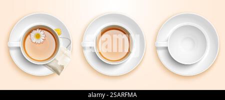 Set di tazze da tè Illustrazione Vettoriale