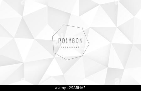 Design moderno in bianco sfumato e grigio poligonale 3D di lusso. Motivo geometrico a colori triangularsilver. È possibile utilizzare per copertina, poster, banner Web, volantini, landing page, annuncio a mezzo stampa. EPS10 vettoriale Illustrazione Vettoriale