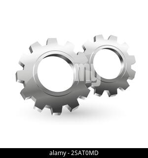 Illustrazione vettoriale 3d isometrica dell'icona Impostazioni marcia Illustrazione Vettoriale