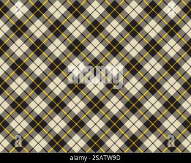 trama in tessuto nero e beige motivo diagonale immagine vettoriale senza cuciture. tessuto nero e beige motivo diagonale senza cuciture Illustrazione Vettoriale