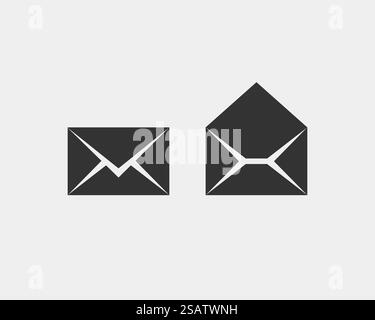 Impostare la lettera delle icone delle buste. Modello vettoriale icona busta. Elemento simbolo posta. Insegna di posta per il design del Web o della stampa. Illustrazione Vettoriale