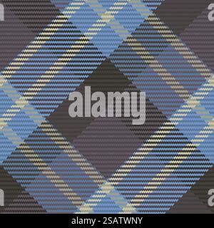 Controllare la consistenza del tessuto senza cuciture a quadri. Tessuto a stampa diagonale. Motivo senza cuciture di tartan scozzese. Sfondo ripetibile con trama a quadretti. Stampa in tessuto a righe con sfondo vettoriale. Illustrazione Vettoriale