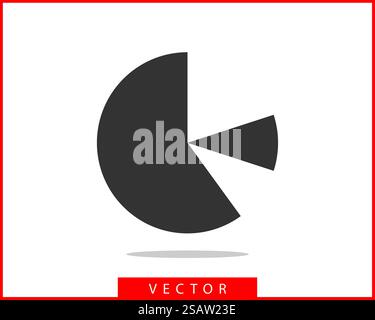 Icona del grafico a torta. Schema circolare vettore. Grafici Grafici modello logo. Illustrazione Vettoriale