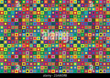 colori quadrati sfondo orizzontale con motivo astratto senza cuciture. illustrazione vettoriale. colori quadrati sfondo orizzontale con motivo astratto senza cuciture Illustrazione Vettoriale