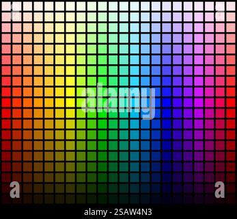 Armonia della tavolozza dei colori. Colori sfumature e luci. Modello vettoriale. Illustrazione Vettoriale
