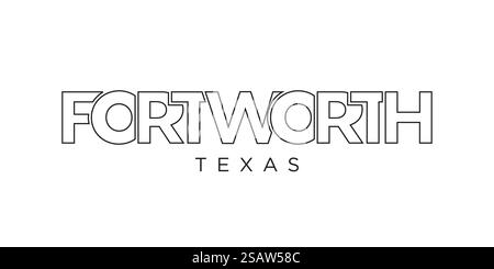 Fort Worth, Texas, USA tipografia slogan design. Logo America con scritta City per stampa e prodotti Web. Fort Worth, Texas, USA tipografia slogan design. Logo America con scritta City grafica per stampa e web. Illustrazione Vettoriale