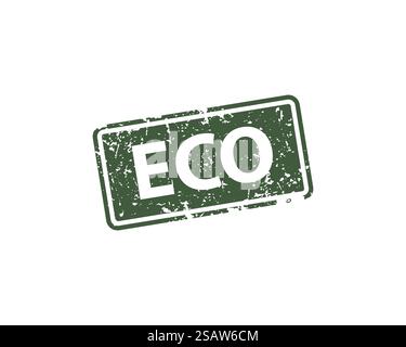 Trama vettoriale del timbro ECO. Stampa cliche in gomma. Web o stampa elemento di design per cartelli, adesivi ed etichette. Trama vettoriale del timbro ECO. Stampa cliche in gomma. Web o stampa elemento di design per cartelli, adesivi ed etichette. Illustrazione Vettoriale