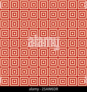 sfondo rosso motivo est infinito, illustrazione vettoriale. sfondo rosso, motivo est senza fine Illustrazione Vettoriale