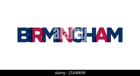 Birmingham, Alabama, USA tipografia slogan design. Logo America con scritta City per stampa e prodotti Web. Birmingham, Alabama, USA tipografia slogan design. Logo America con scritta City grafica per stampa e web. Illustrazione Vettoriale