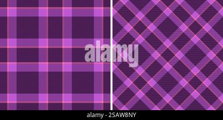 Tessuto a quadri con trama vettoriale senza cuciture con motivo a scacchi di sfondo. Con colori da sposa. Gonne sottili che valorizzano l'ufficio. Illustrazione Vettoriale