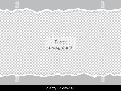 Curve strappate bordi irregolari trama del modello cornice fotografica. Illustrazione vettoriale. Curve strappate bordi irregolari trama del modello cornice fotografica Illustrazione Vettoriale