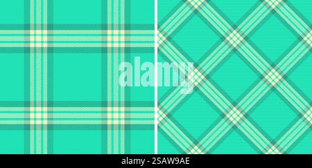 Tessuto vettoriale di texture tartan senza cuciture con motivo a quadri in tessuto. Colori felici per le tendenze del design delle tende. Illustrazione Vettoriale