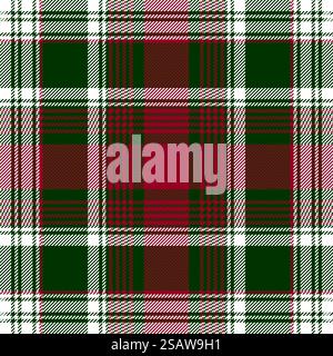 Verde Rosso controllare plaid texture pattern senza giunture Illustrazione Vettoriale