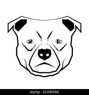 illustrazione del vettore del contorno del disegno in bianco e nero della faccia del cane. contorno di disegno bianco e nero della faccia del cane Illustrazione Vettoriale