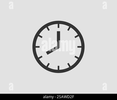 Icona di un orologio vettore. Design piatto orologio elemento isolato su sfondo bianco. Illustrazione Vettoriale