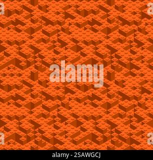 Gioco costruttore di plastica senza cuciture. Sfondo texture mattoni vettoriali. Design piatto prospettico per la stampa su carta o tessuto. Gioco costruttore di plastica senza cuciture. Sfondo texture mattoni vettoriali. Design piatto prospettico per la stampa su carta o tessuto. Illustrazione Vettoriale