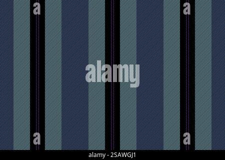 Tessuto verticale con motivo per biglietti d'auguri, striscia di sfondo in tessuto. Le linee vettoriali Wealth sono perfette nei colori nero e ciano. Illustrazione Vettoriale