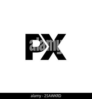Modello di design Letter P e X, PX alla moda. Logotipo minimo basato su un monogramma iniziale per l'identità dell'azienda. Illustrazione Vettoriale