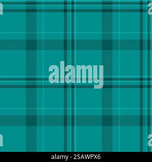Motivo a quadri con motivo golf, tessuto confezionato senza cuciture. Sfondo in tessuto tartan vettoriale vittoriano con colori ciano scuro e tè. Controllare la consistenza del motivo tessile senza cuciture con uno sfondo in tessuto tartan vettoriale. Illustrazione Vettoriale
