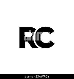 Modello di design Letter R e C trendy, logo RC. Logotipo minimo basato su un monogramma iniziale per l'identità dell'azienda. Illustrazione Vettoriale