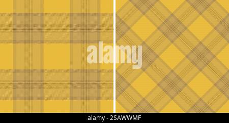 Tessuto di fondo a quadri di tessuto a scacchi con un vettore senza cuciture motivo tartan. Impostato nei colori del caffè. Moda maschile di tutti i giorni. Illustrazione Vettoriale