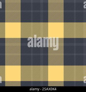Trama a quadri a strisce vettoriale, sfondo in tessuto africano. Tessuto senza cuciture Tartan fade check in color ambra e scuro. Illustrazione Vettoriale