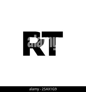 Modello di design Letter R and T, RT di tendenza. Logotipo minimo basato su un monogramma iniziale per l'identità dell'azienda. Illustrazione Vettoriale
